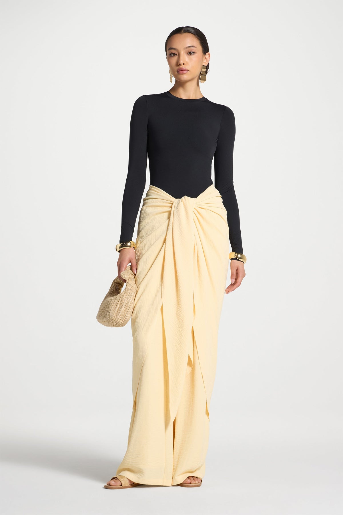 Safina Wrap Sarong & Pants Set - Butter