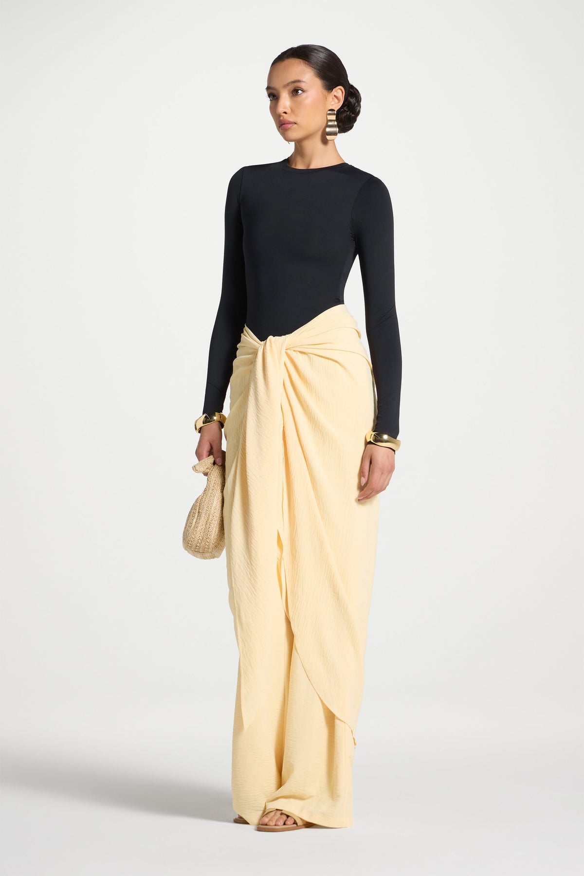 Safina Wrap Sarong & Pants Set - Butter