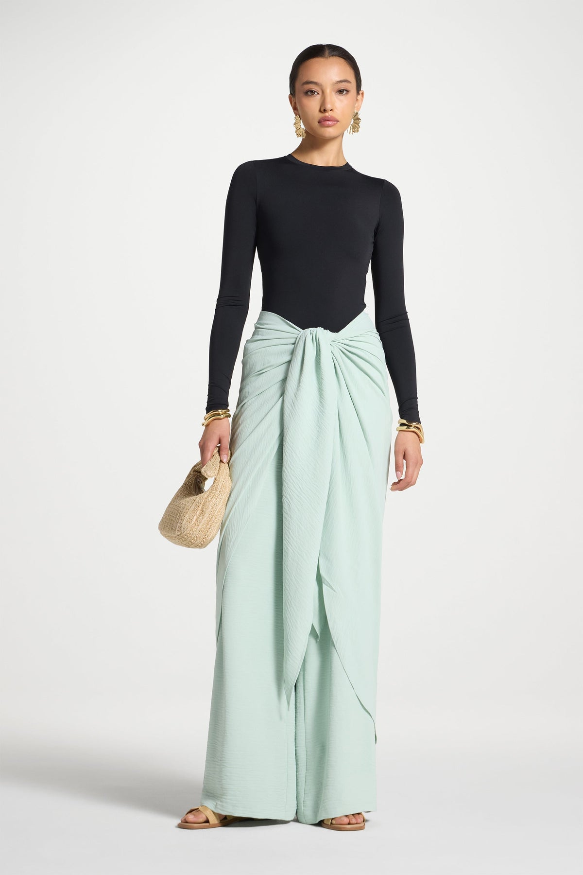 Safina Wrap Sarong & Pants Set - Mint