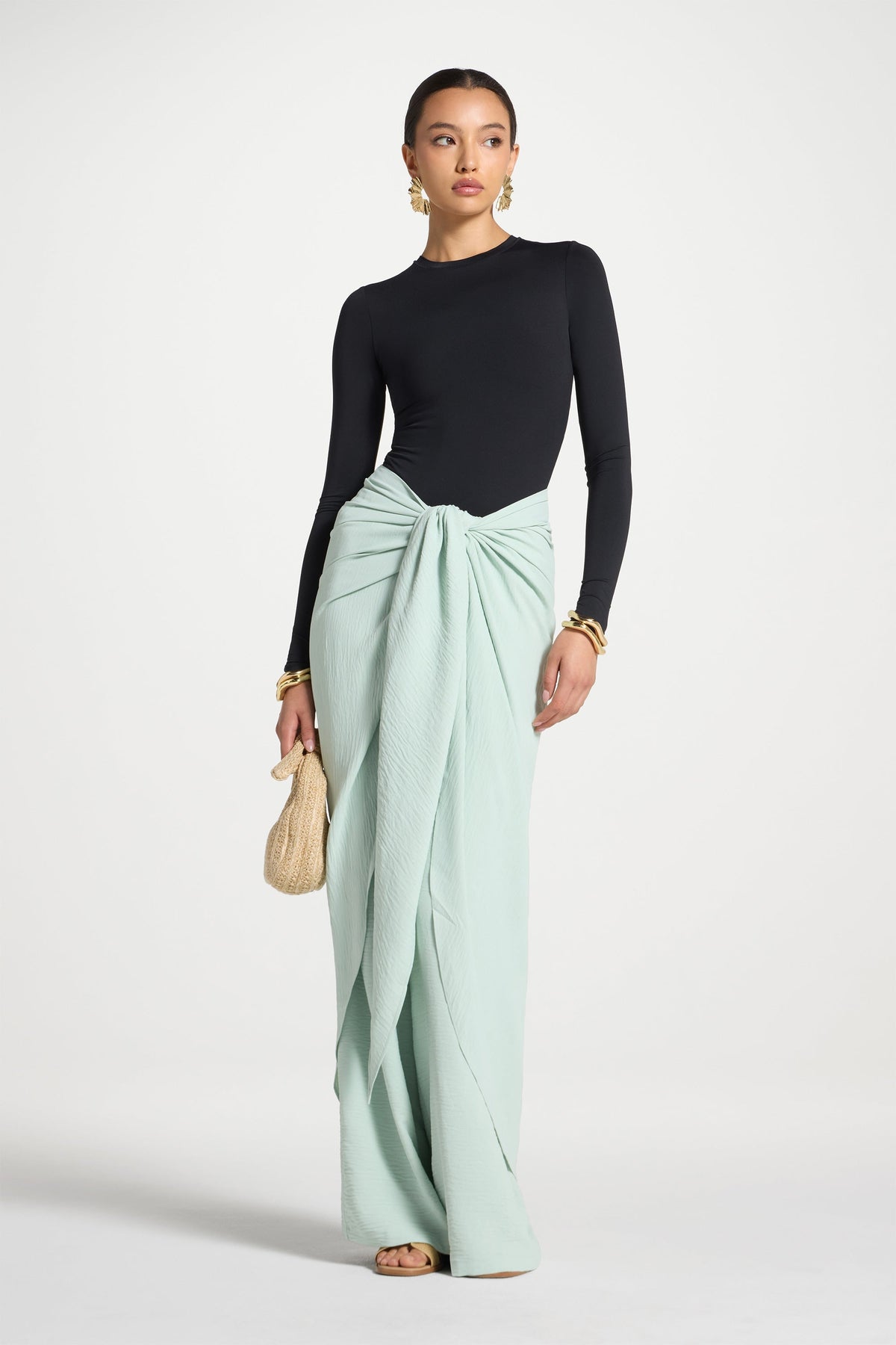 Safina Wrap Sarong & Pants Set - Mint