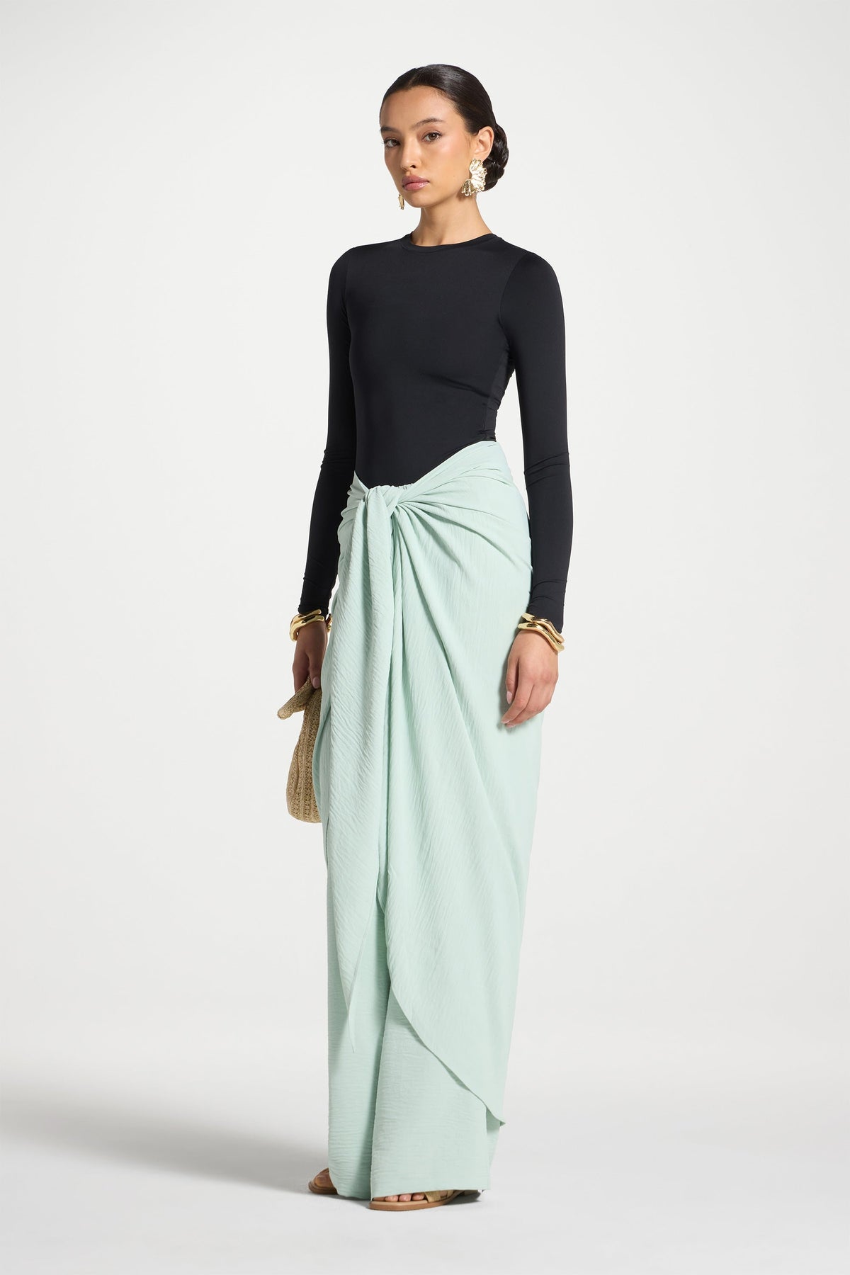 Safina Wrap Sarong & Pants Set - Mint