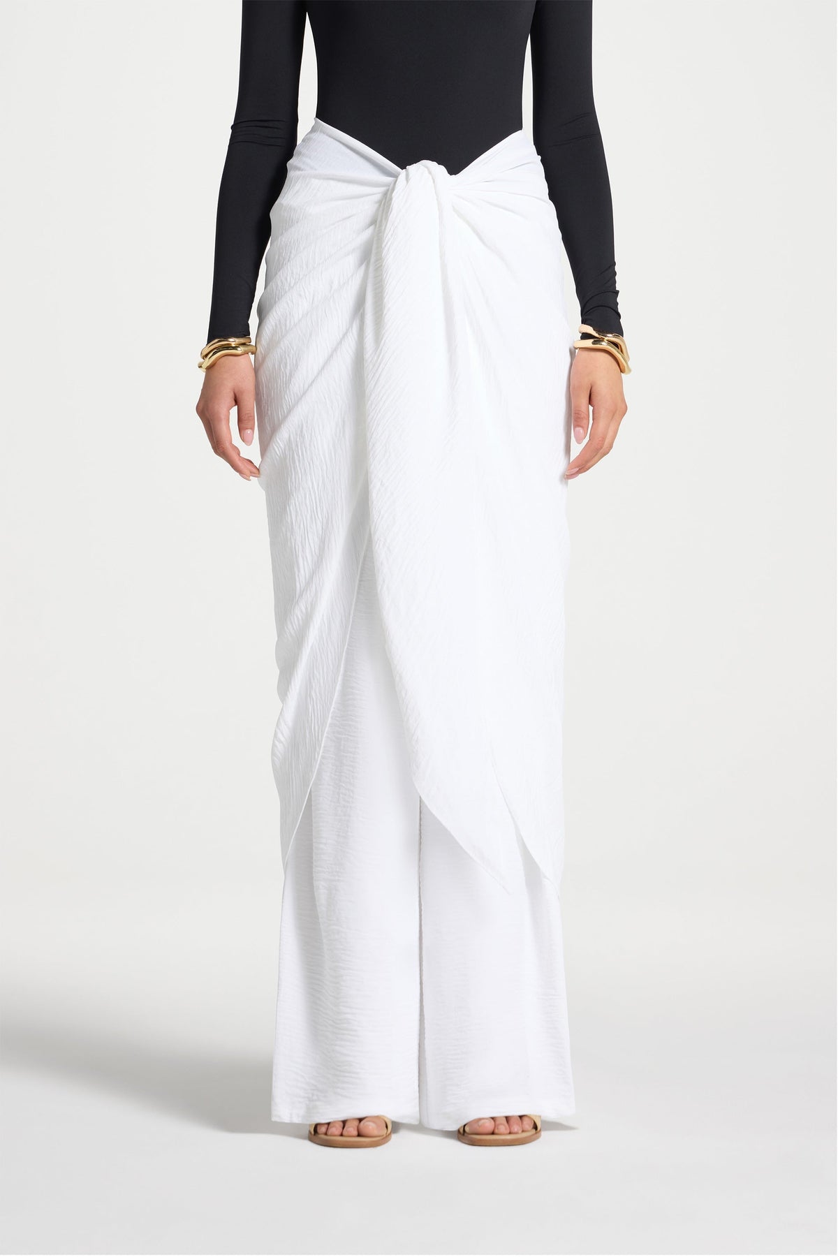 Safina Wrap Sarong & Pants Set - White