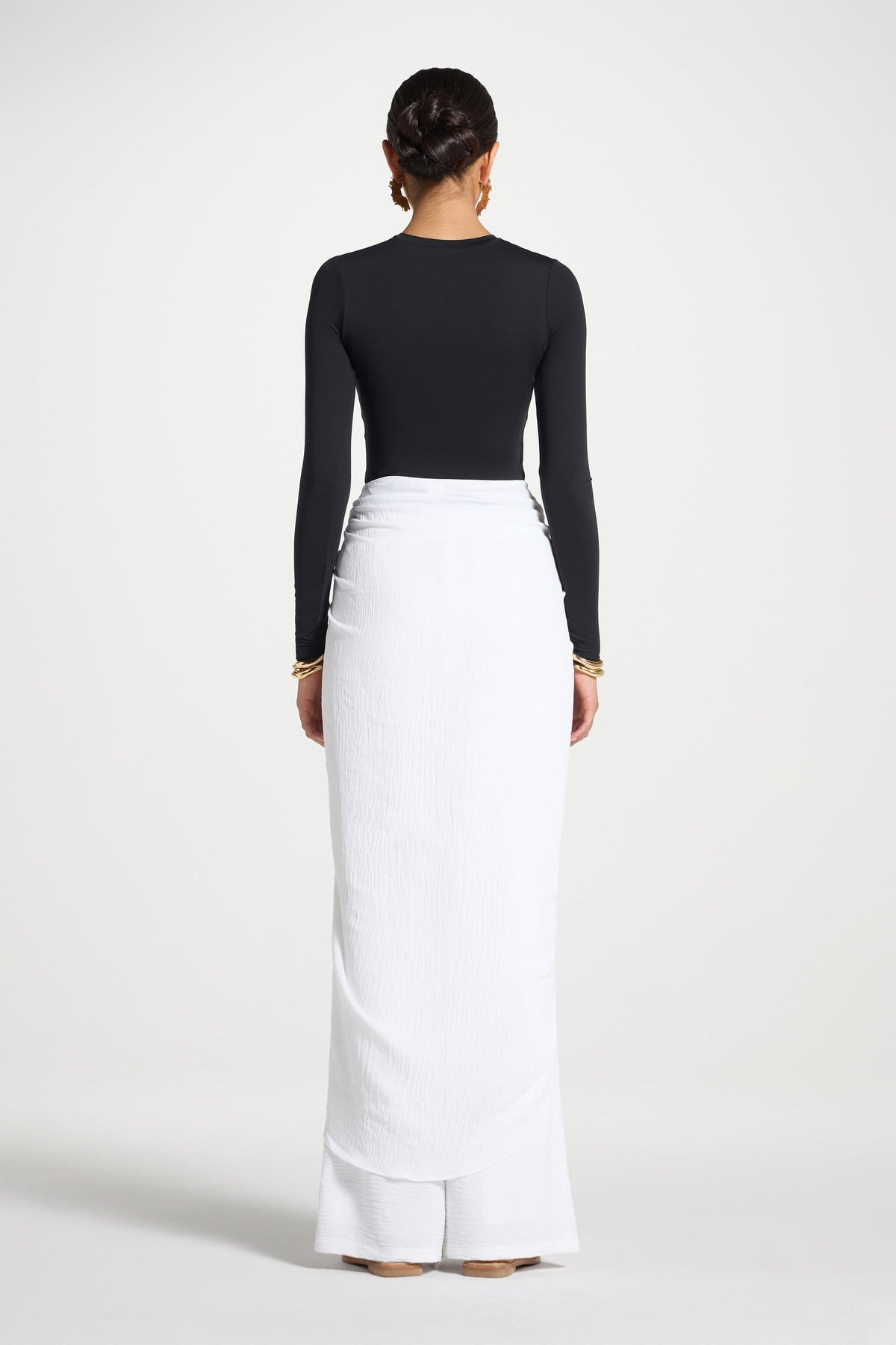 Safina Wrap Sarong & Pants Set - White