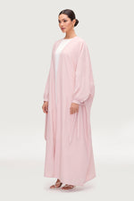 Safiyah Open Abaya - Pastel Pink