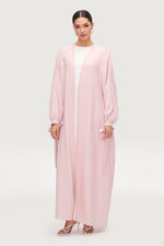 Safiyah Open Abaya - Pastel Pink