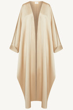 Saman Satin Open Abaya - Chai