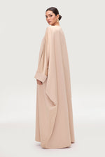 Saman Satin Open Abaya - Chai