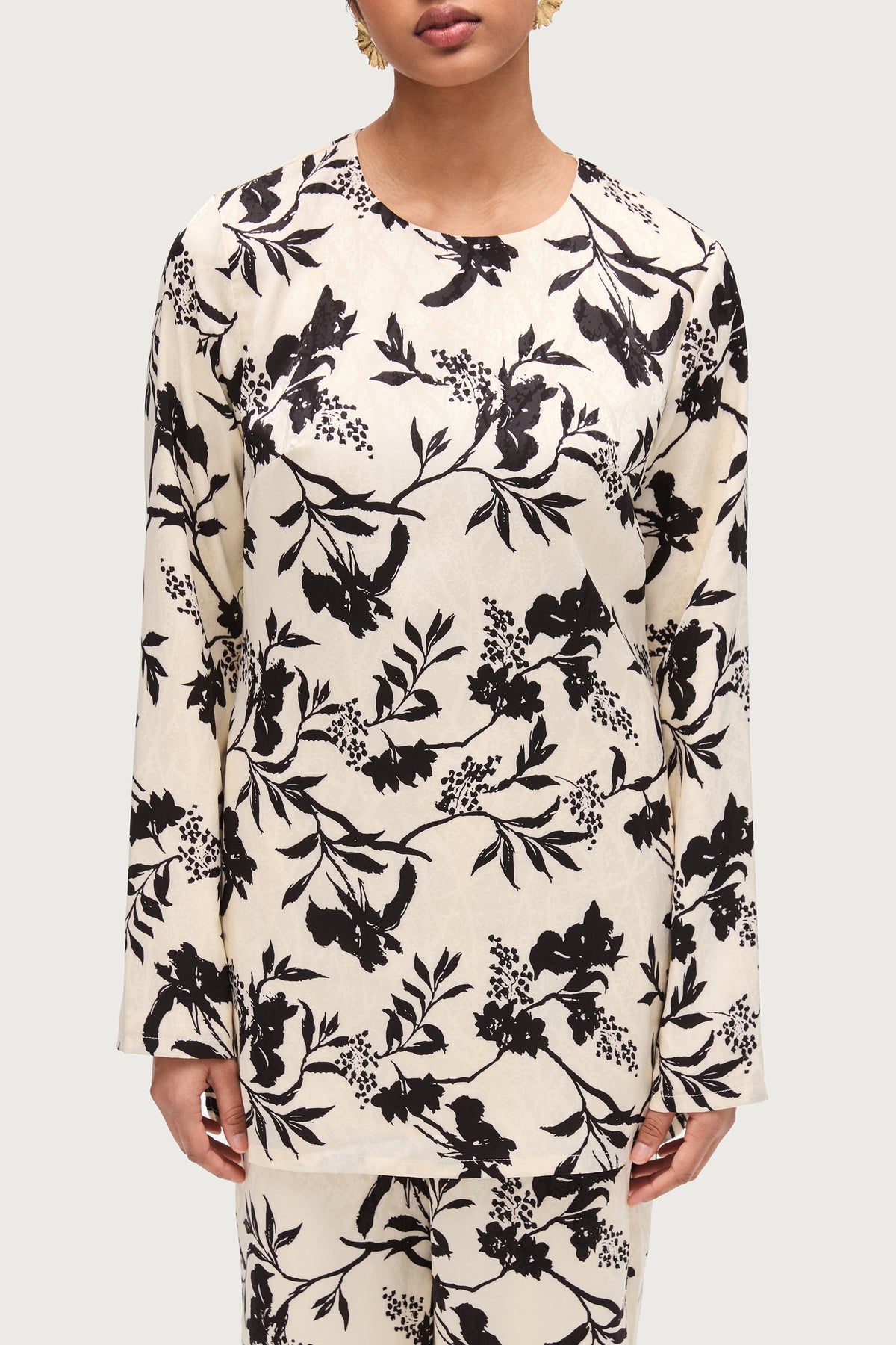 Sana Side Slit Relaxed Top - Floral Print
