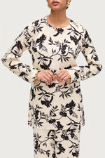 Sana Side Slit Relaxed Top - Floral Print