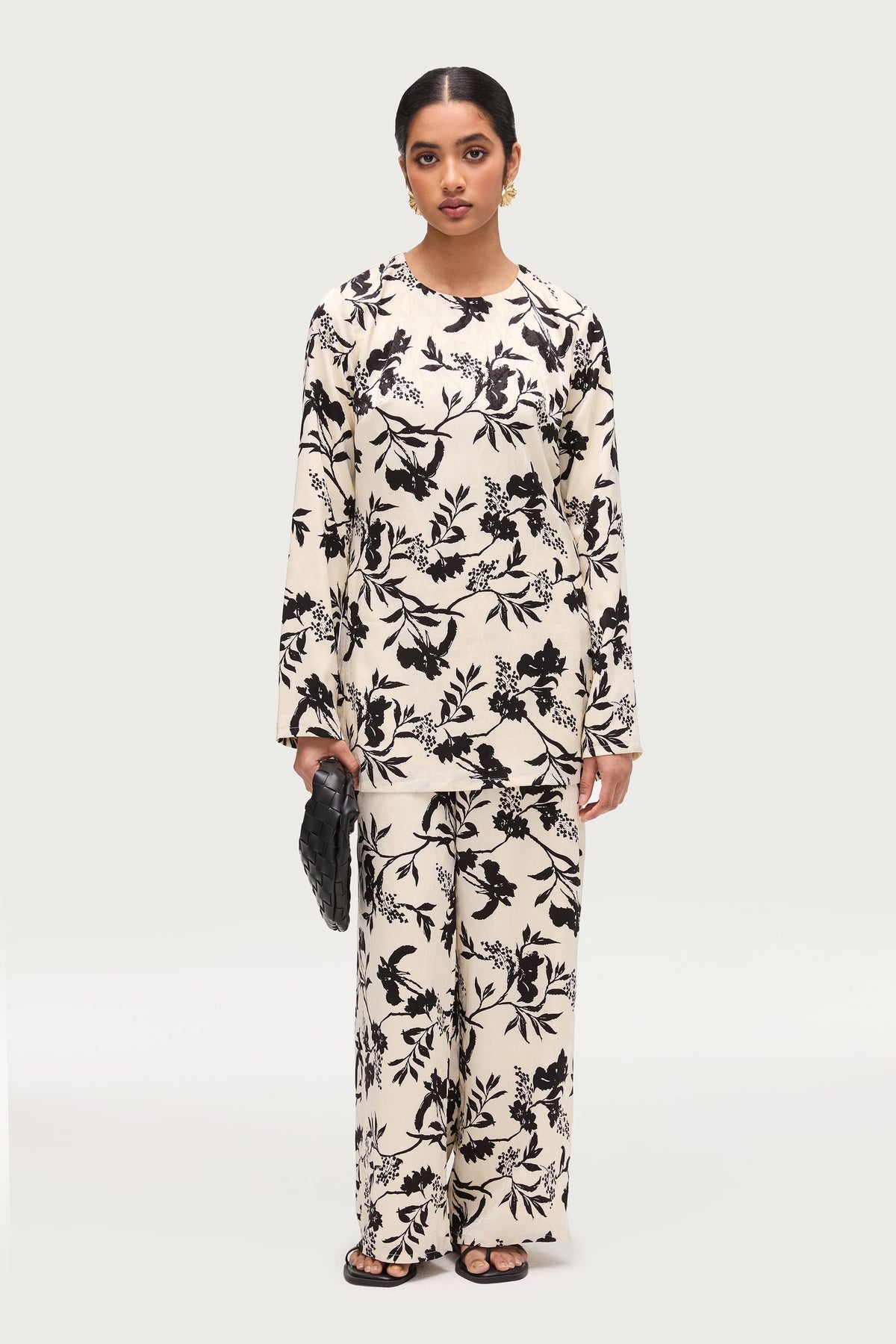 Sana Side Slit Relaxed Top - Floral Print