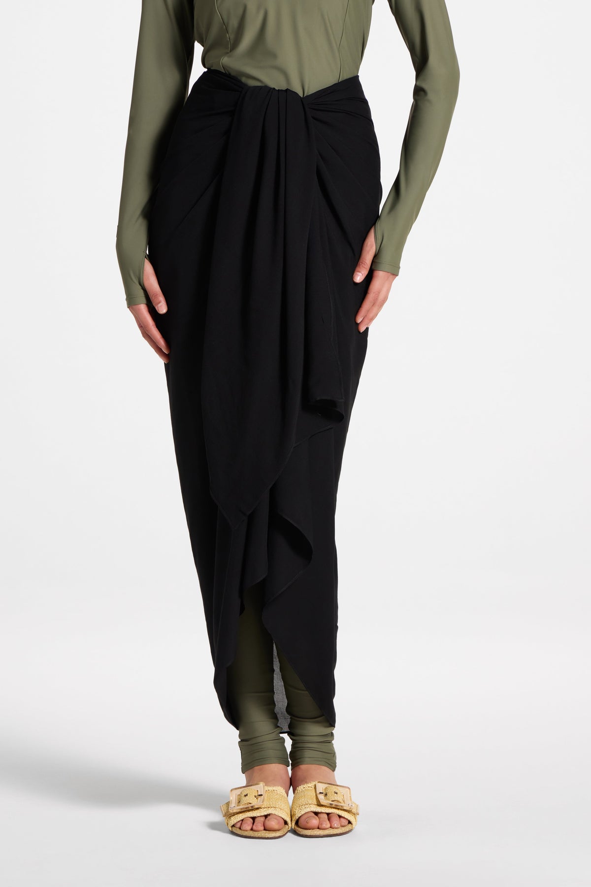 Sarong Scarf Cover Up - Black