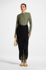 Sarong Scarf Cover Up - Black
