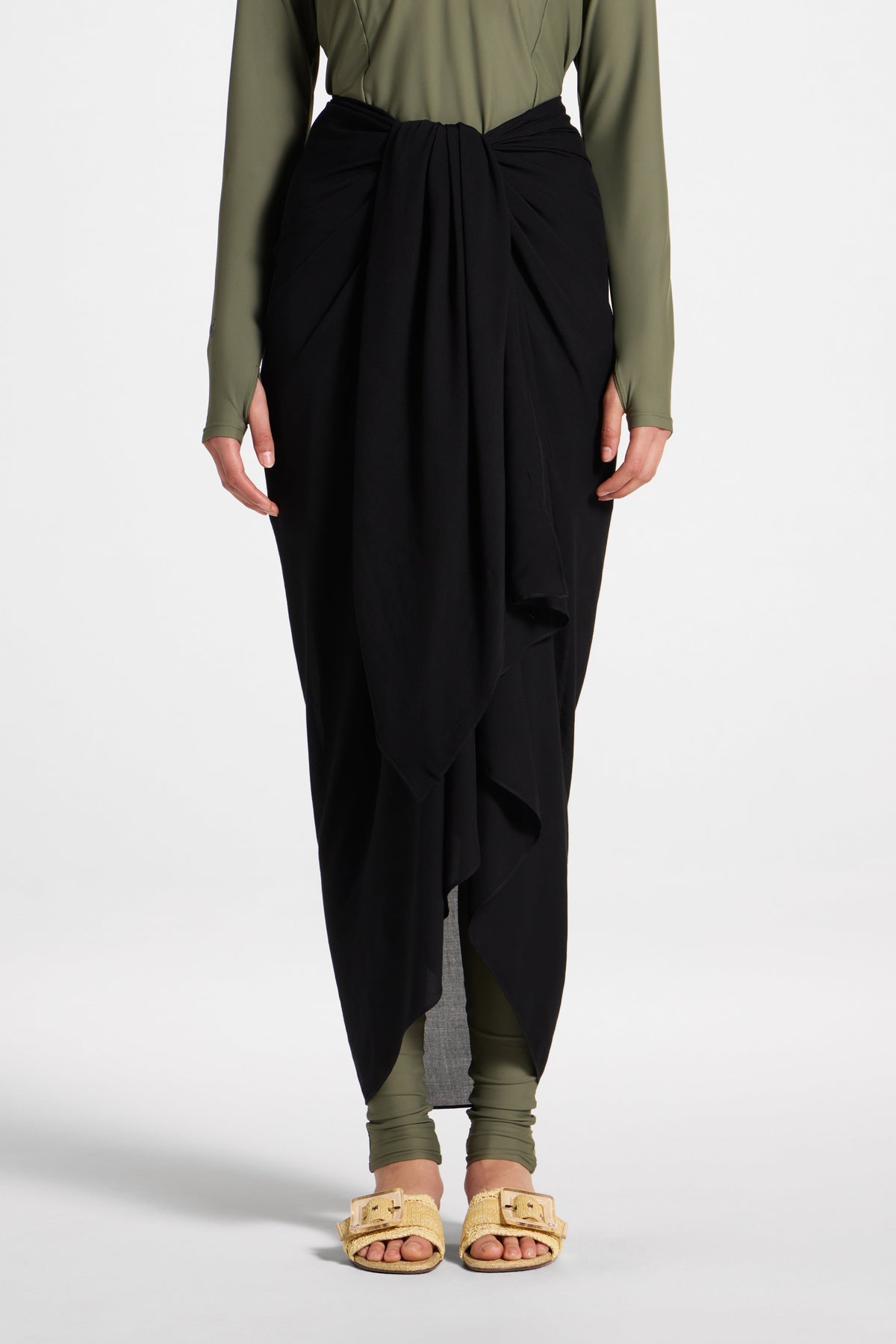 Sarong Scarf Cover Up - Black