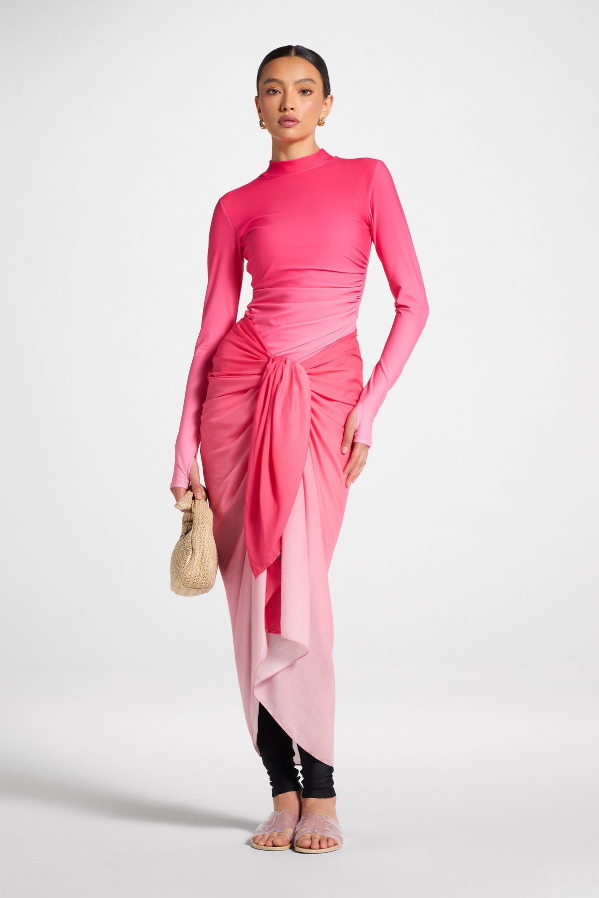 Sarong Scarf Cover Up - Coral Ombre