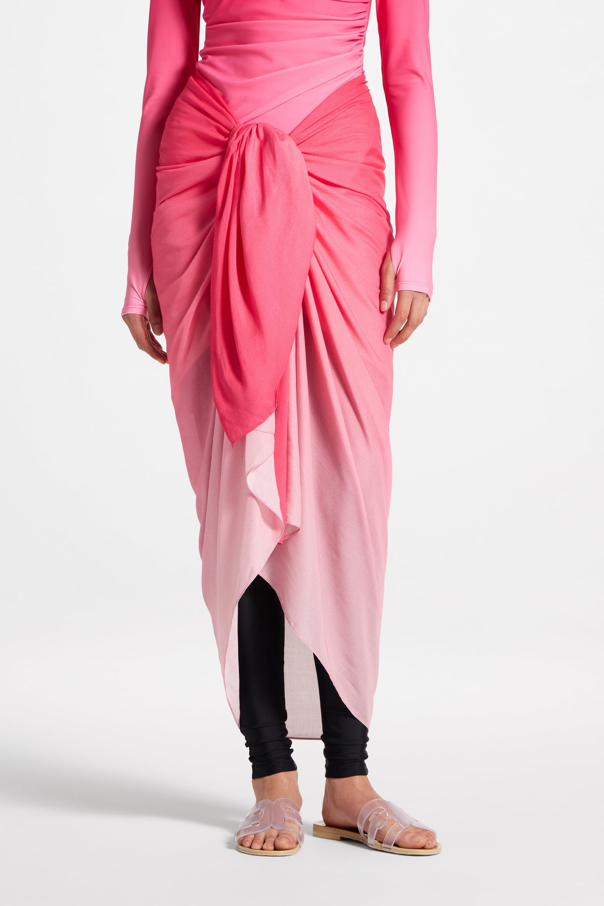 Sarong Scarf Cover Up - Coral Ombre