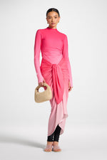 Sarong Scarf Cover Up - Coral Ombre