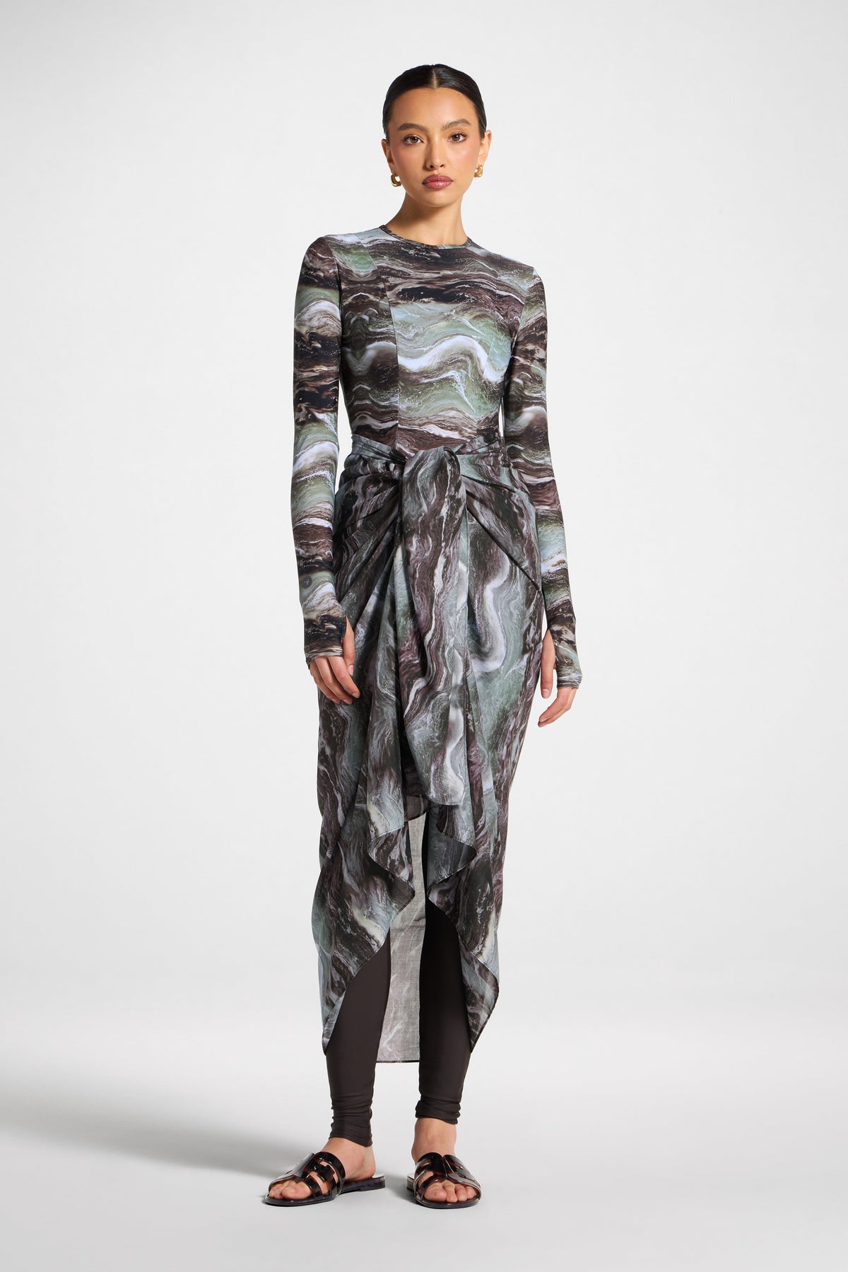 Sarong Scarf Cover Up - Earth Marble