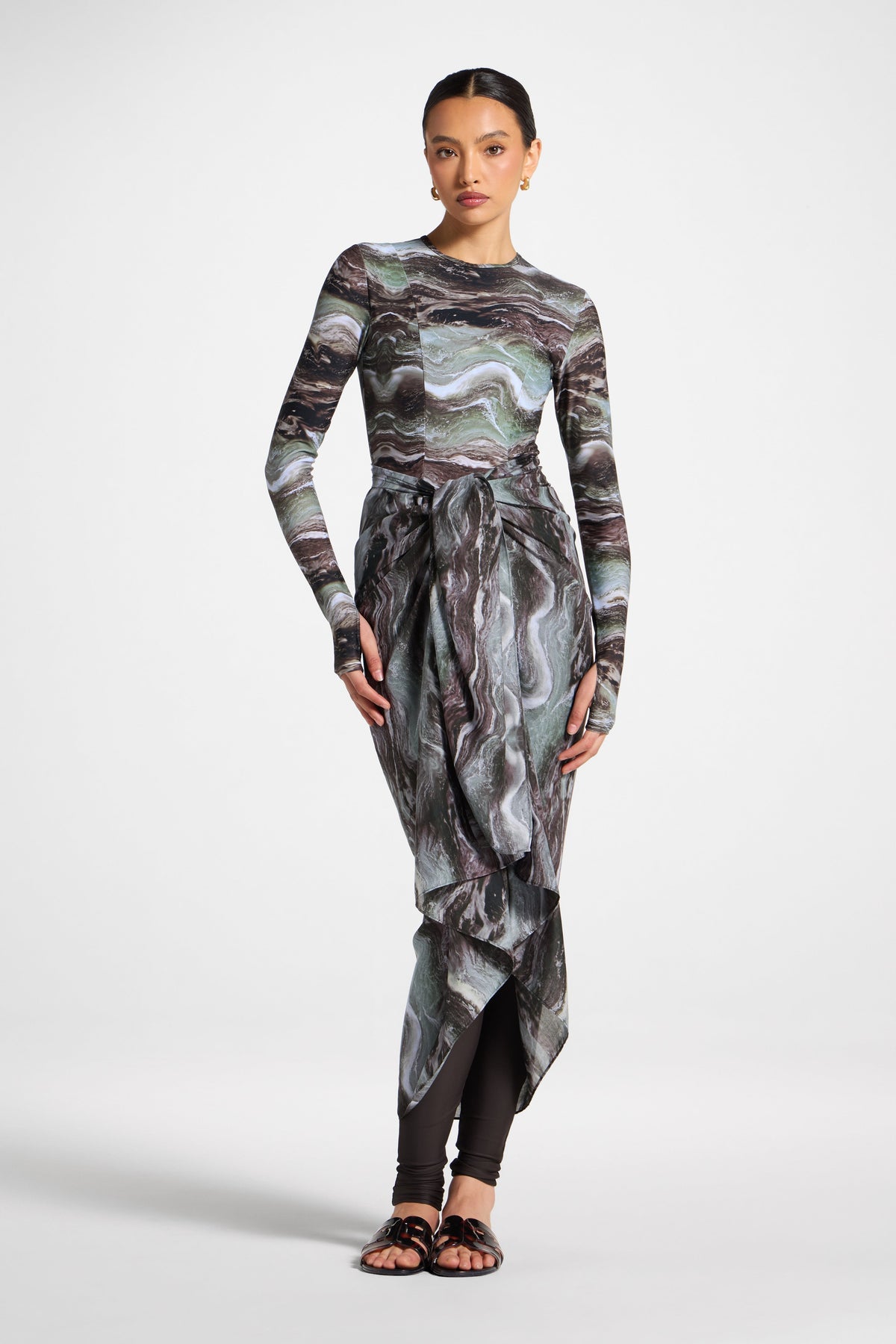 Sarong Scarf Cover Up - Earth Marble