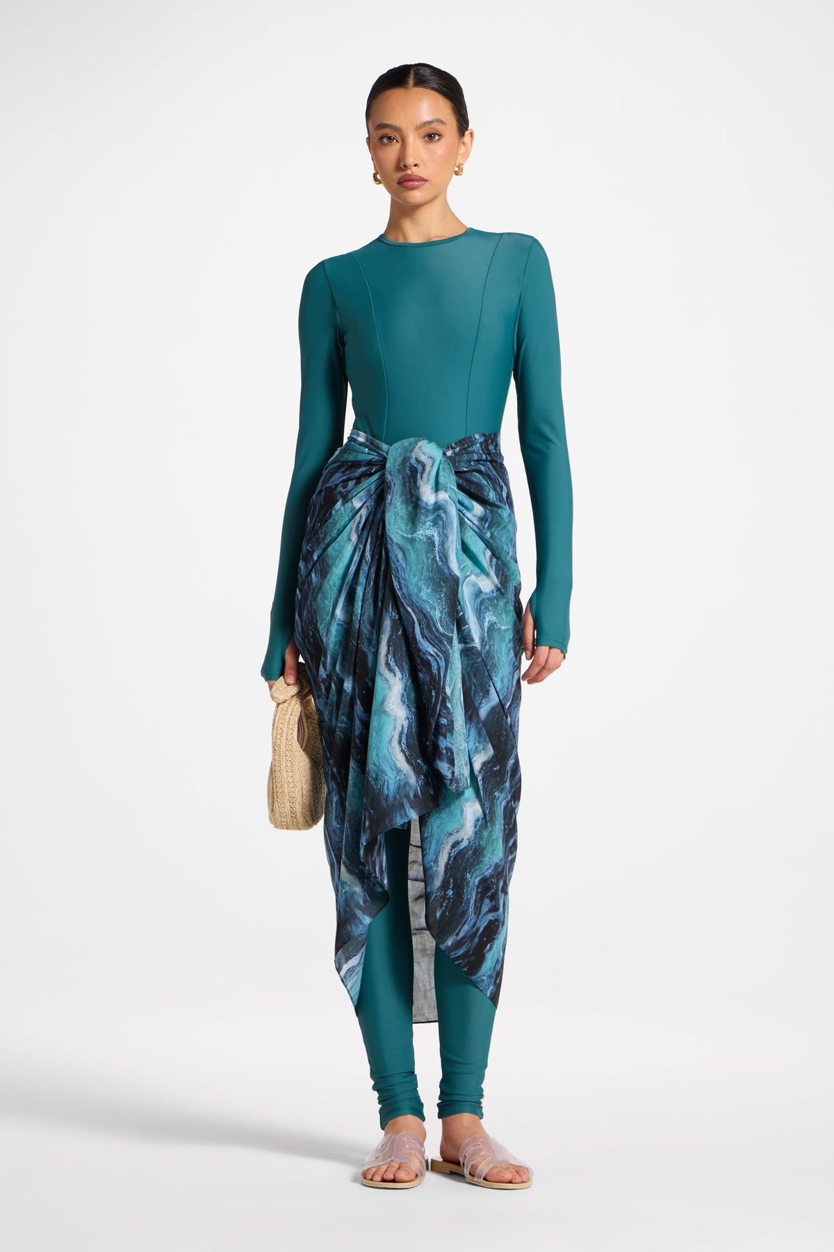 Sarong Scarf Cover Up - Ocean Ripple