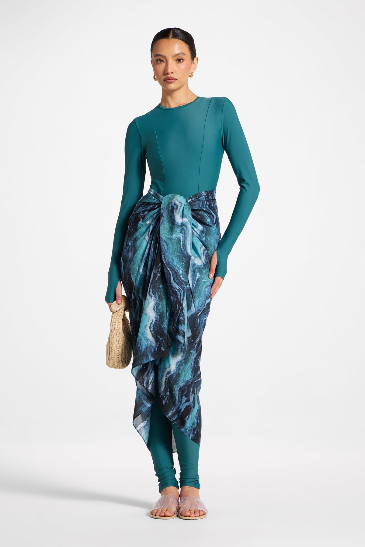 Sarong Scarf Cover Up - Ocean Ripple