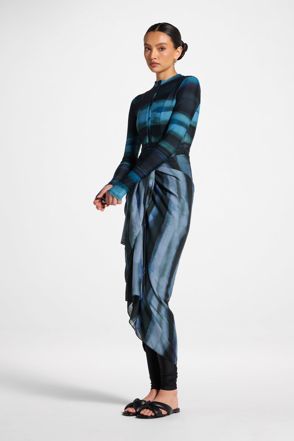 Sarong Scarf Cover Up - Twilight Waves