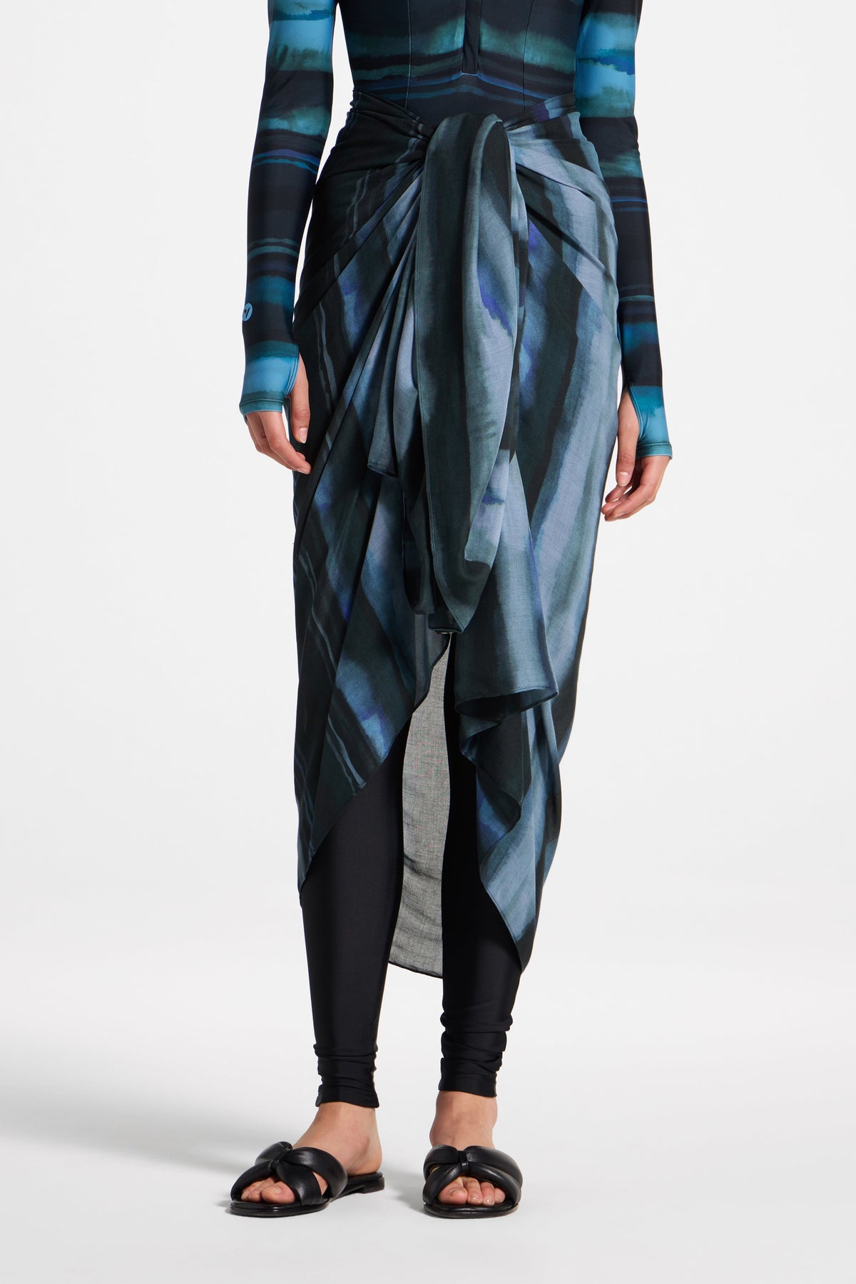 Sarong Scarf Cover Up - Twilight Waves