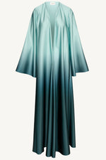 Satin Ombre Open Abaya - Night Pine