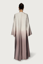Satin Ombre Open Abaya - Truffle