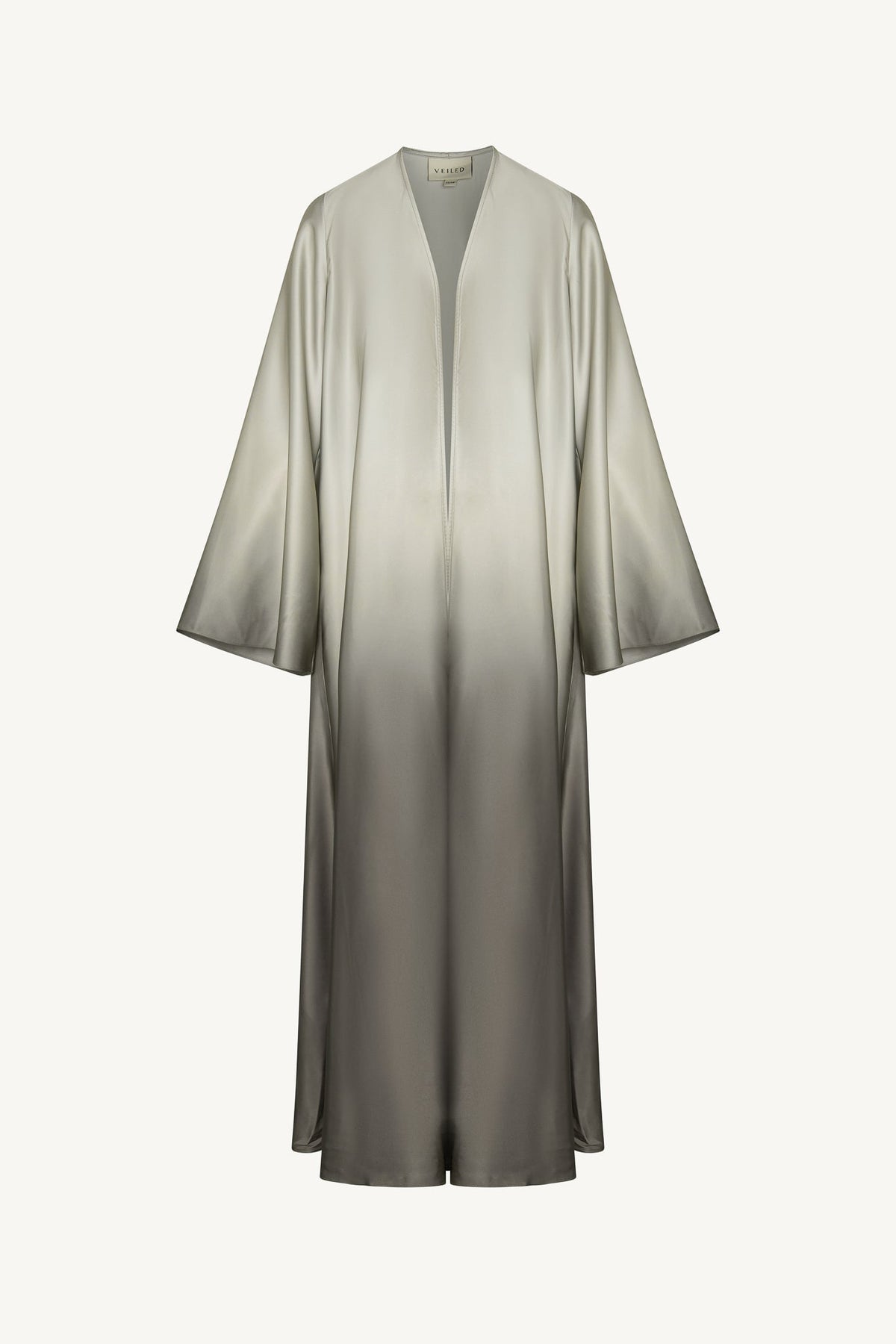 Satin Ombre Open Abaya - Truffle