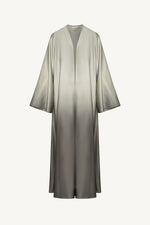 Satin Ombre Open Abaya - Truffle