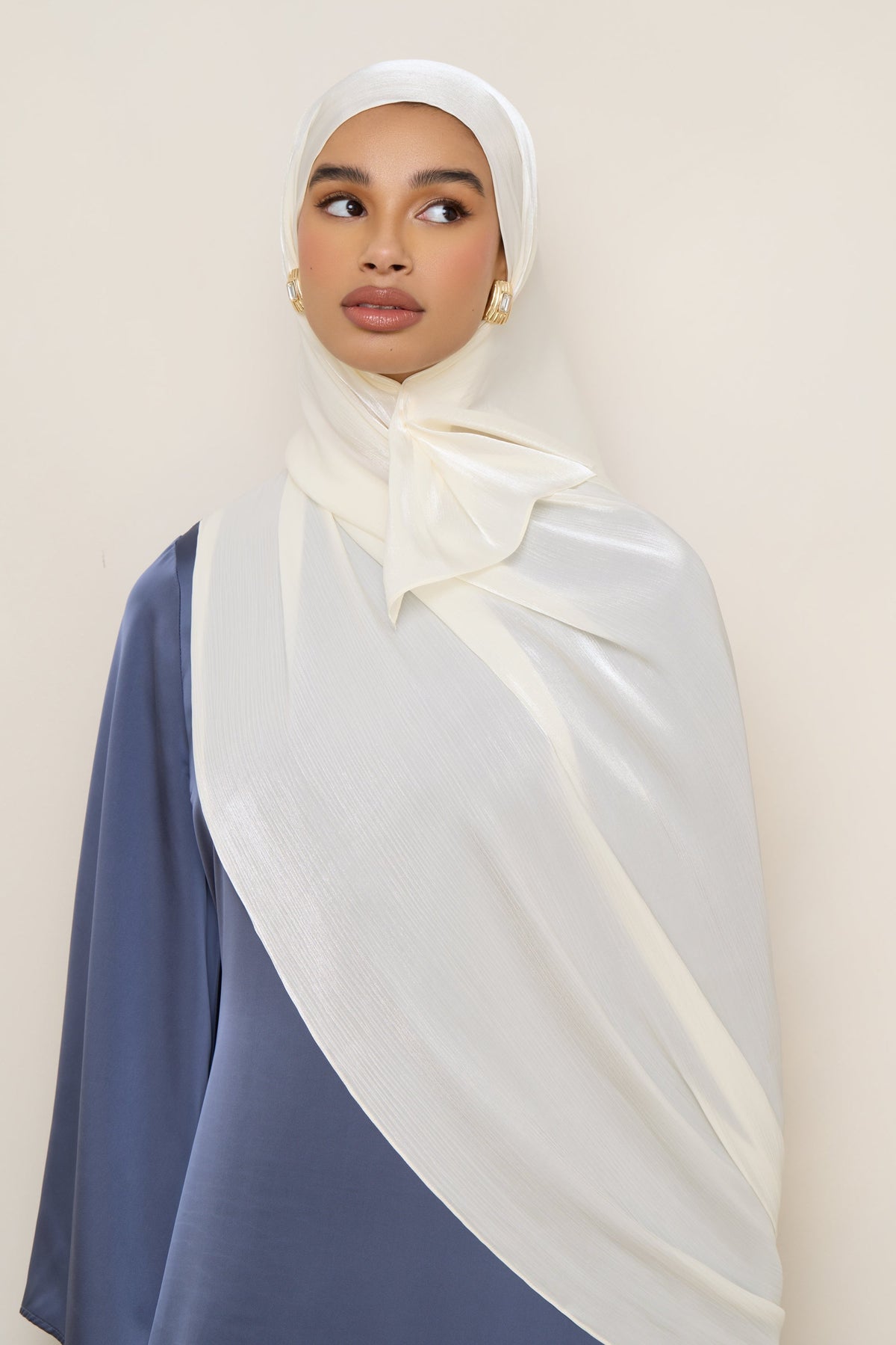 Shimmer Chiffon Hijab - Ivory