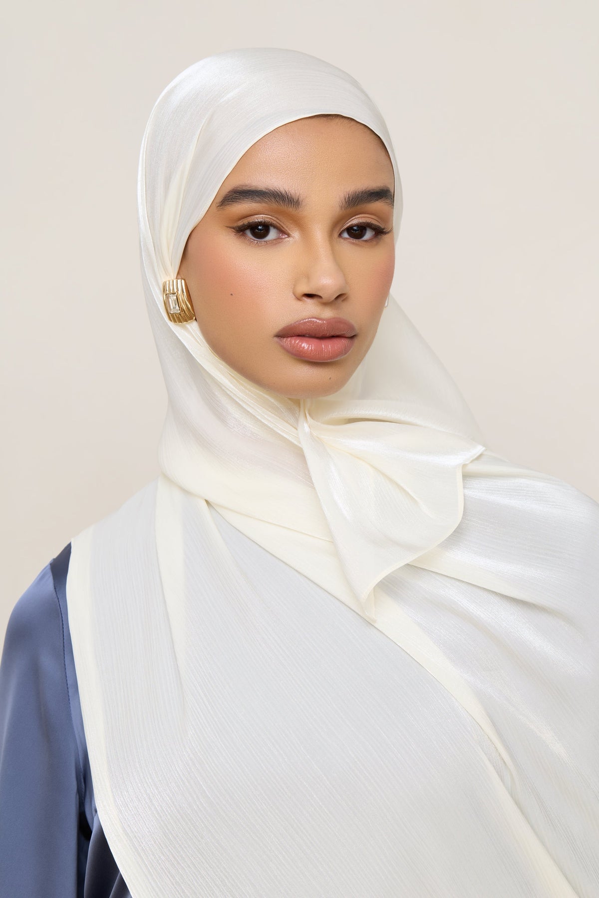 Shimmer Chiffon Hijab - Ivory