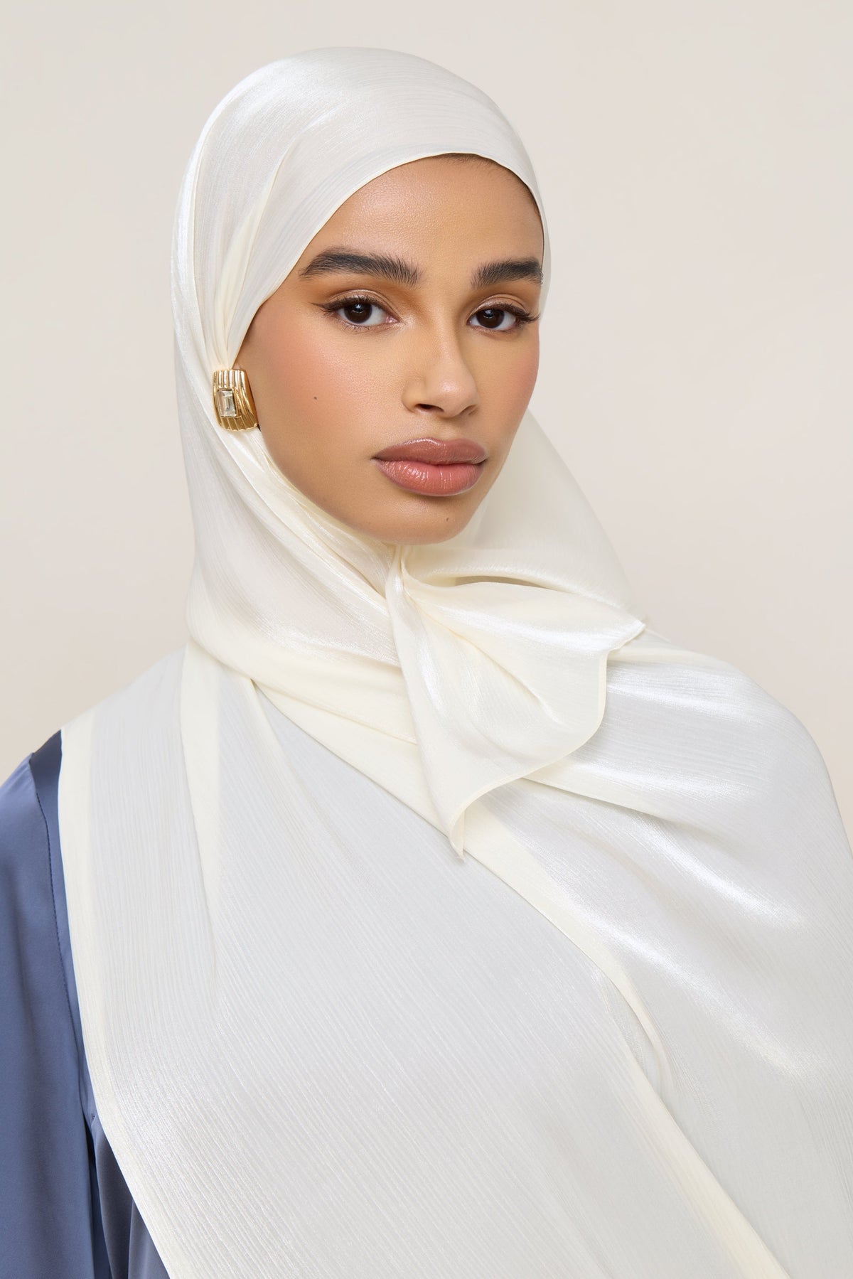 Shimmer Chiffon Hijab - Ivory