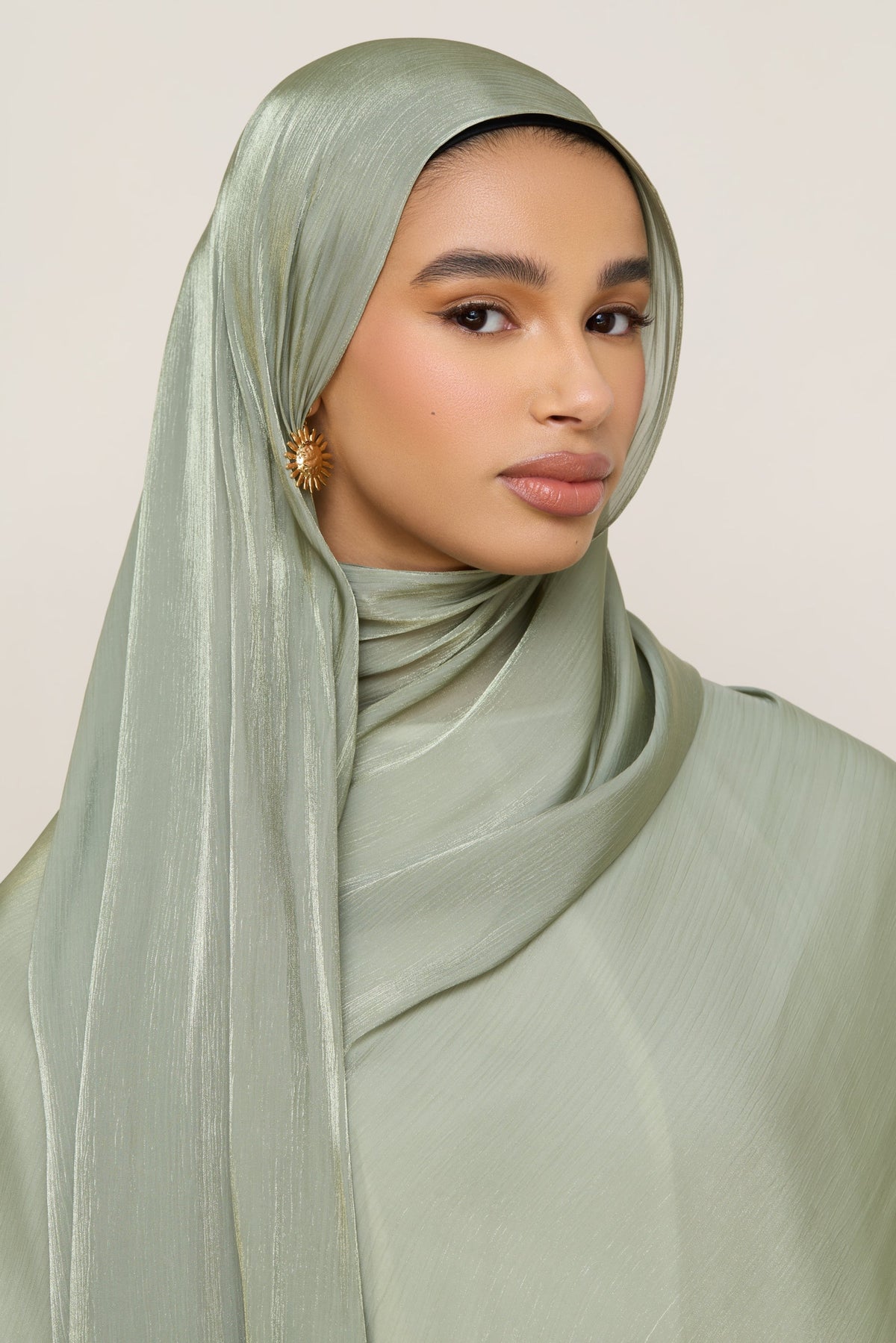 Shimmer Chiffon Hijab - Sage