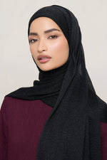 Shimmer Stretch Hijab - Black