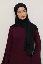 Shimmer Stretch Hijab - Black