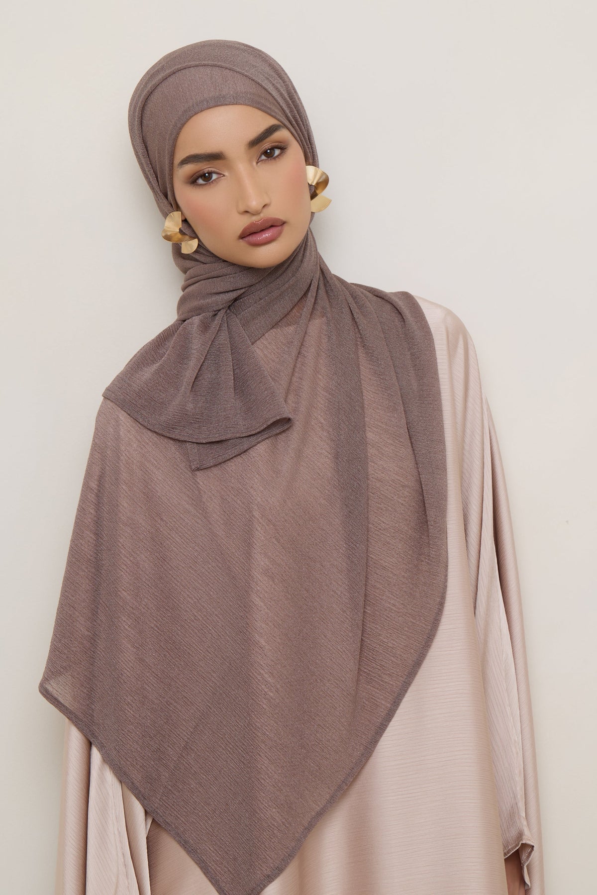 Shimmer Stretch Hijab - Taupe