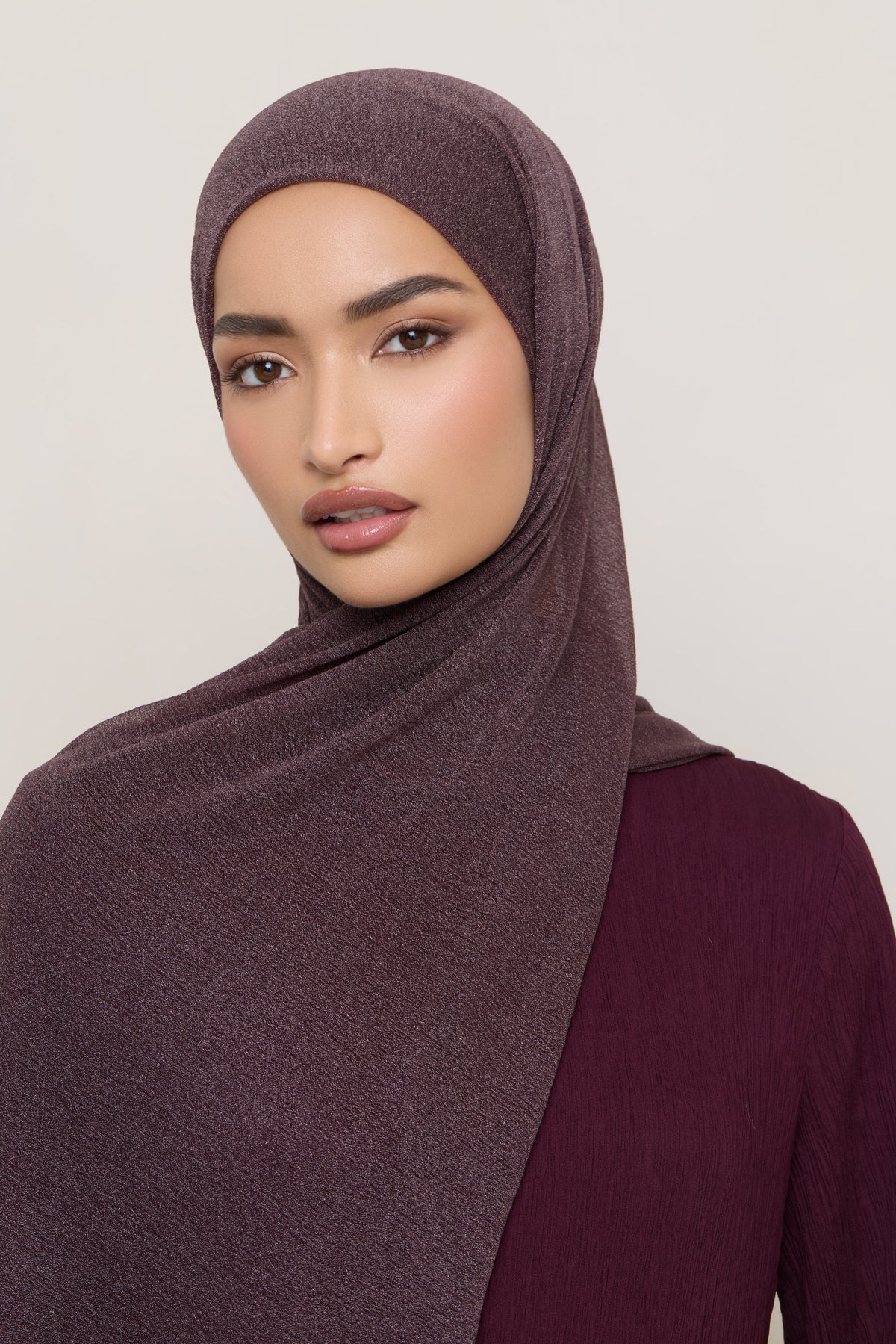 Shimmer Stretch Hijab - Truffle