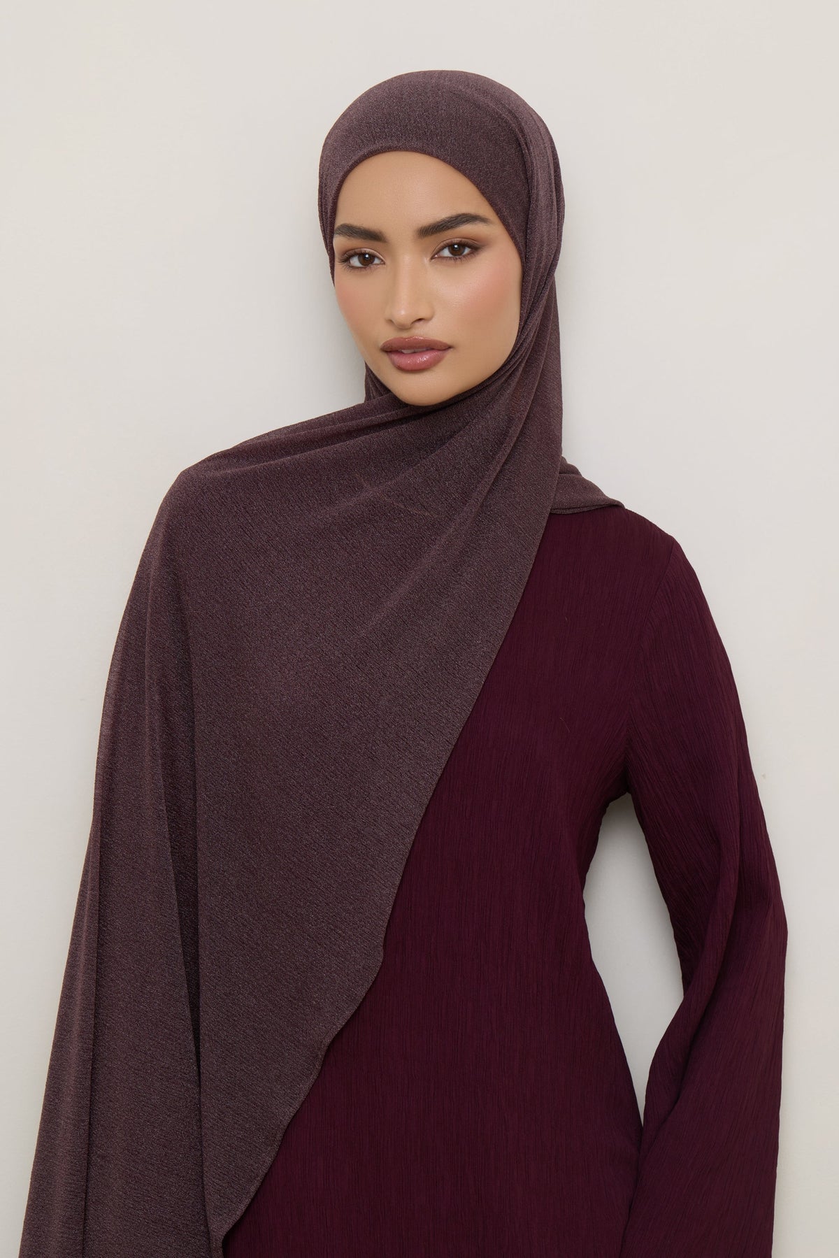 Shimmer Stretch Hijab - Truffle