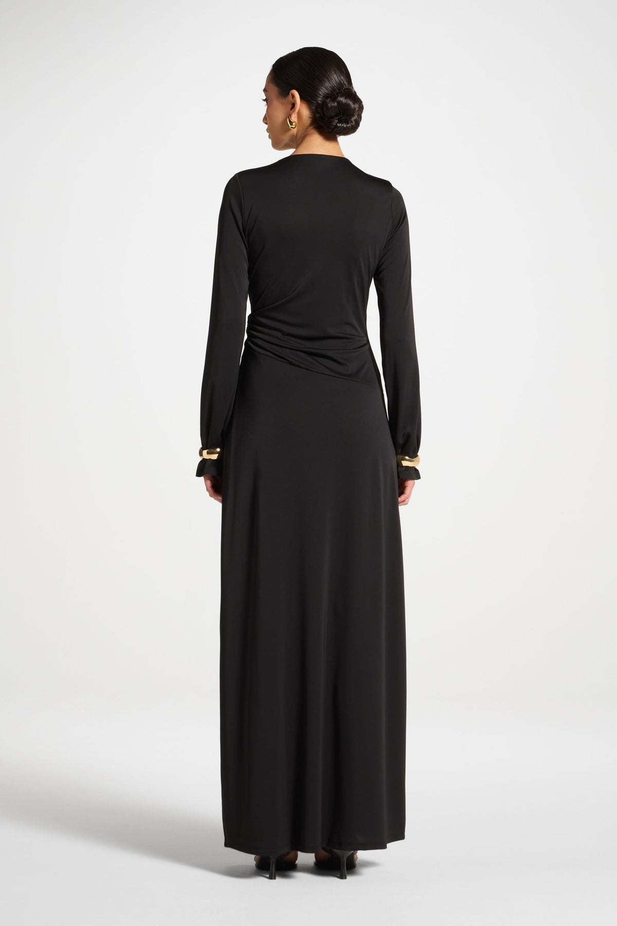 Side Tie Maxi Dress - Black