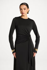 Side Tie Maxi Dress - Black