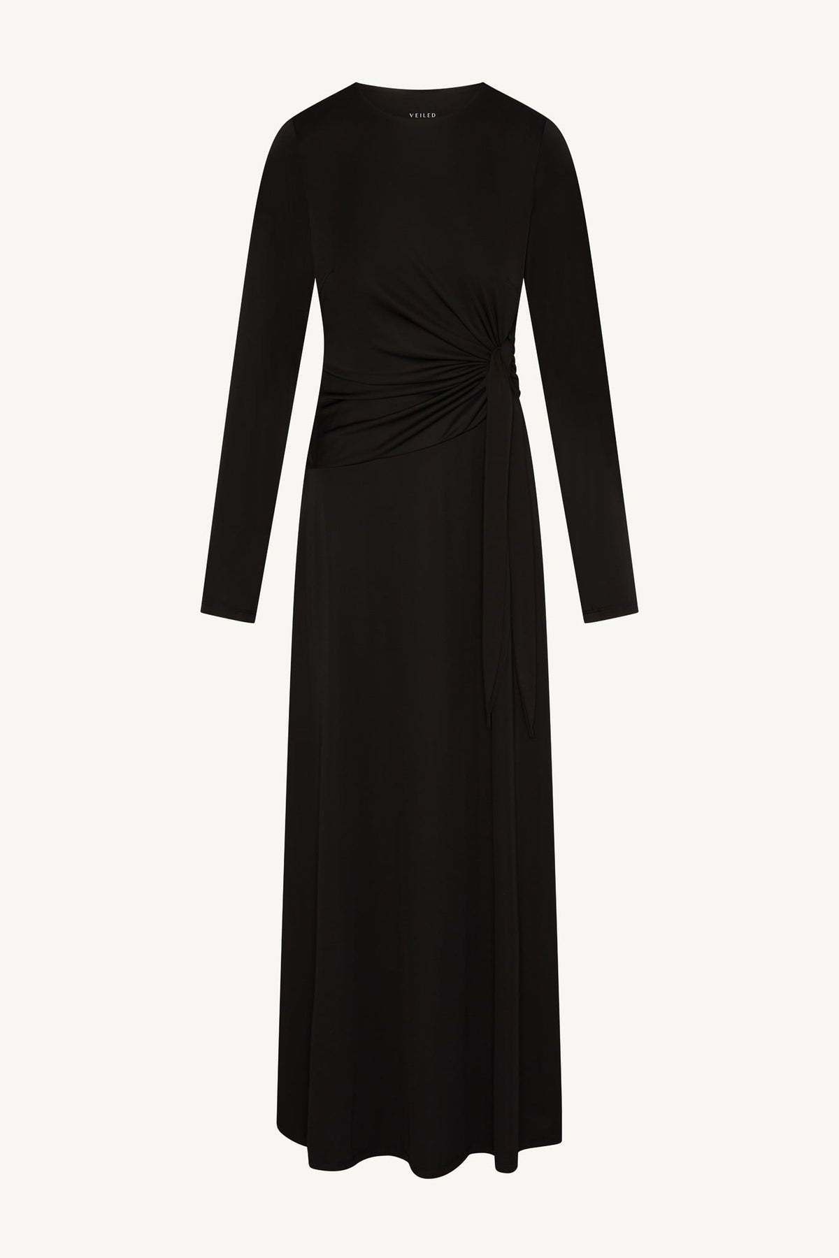 Side Tie Maxi Dress - Black