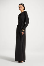 Side Tie Maxi Dress - Black