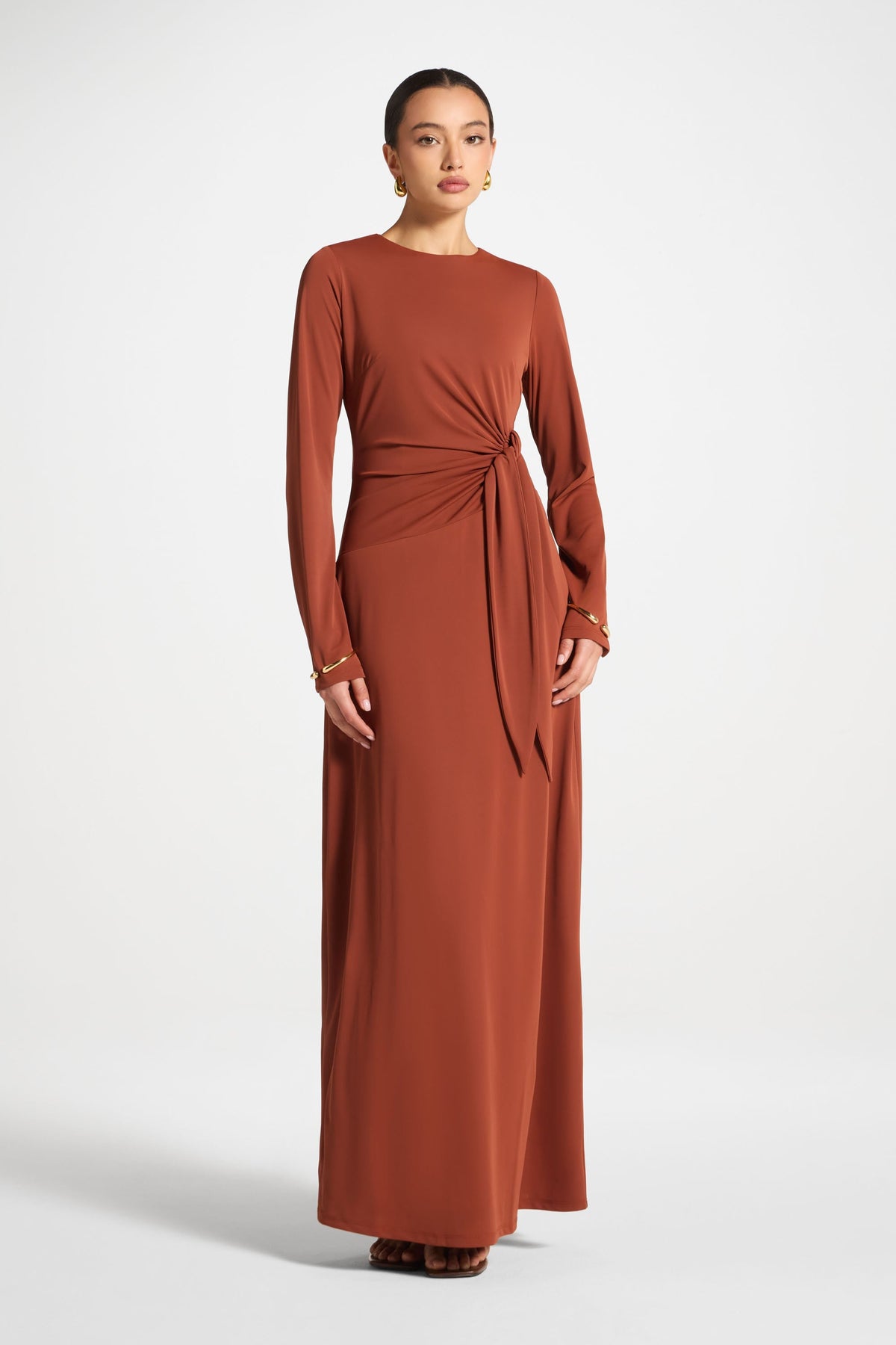 Side Tie Maxi Dress - Terracotta