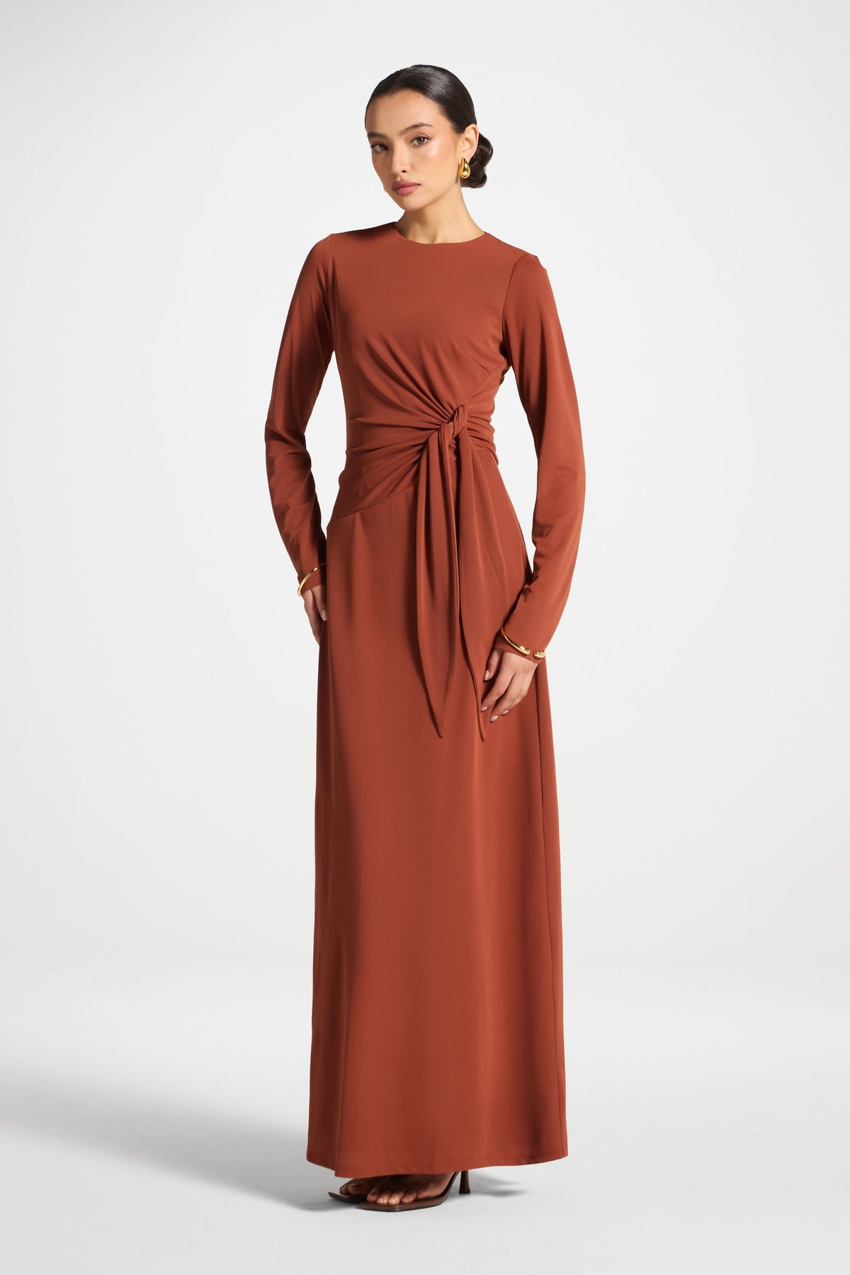 Side Tie Maxi Dress - Terracotta