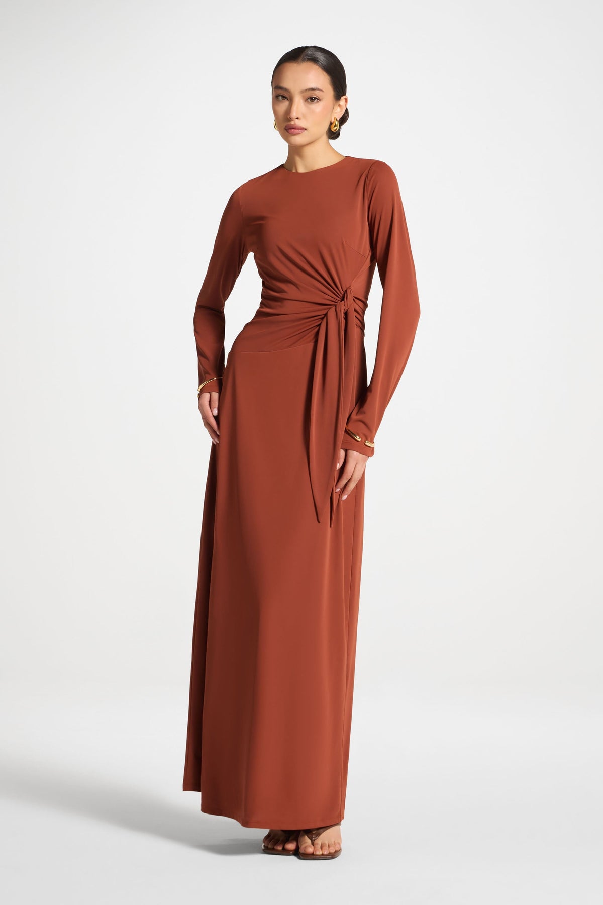 Side Tie Maxi Dress - Terracotta