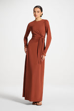 Side Tie Maxi Dress - Terracotta