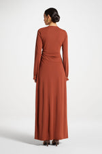 Side Tie Maxi Dress - Terracotta