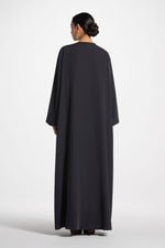 Signature Balloon Sleeve Open Abaya - Black