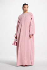 Signature Balloon Sleeve Open Abaya - Dark Pink